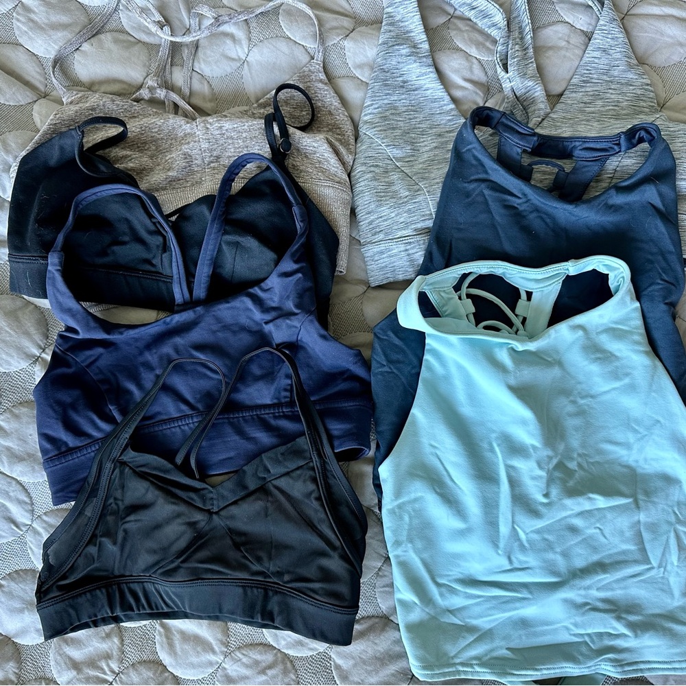 Bundle of 6 Alo and Lululemon tops, bra